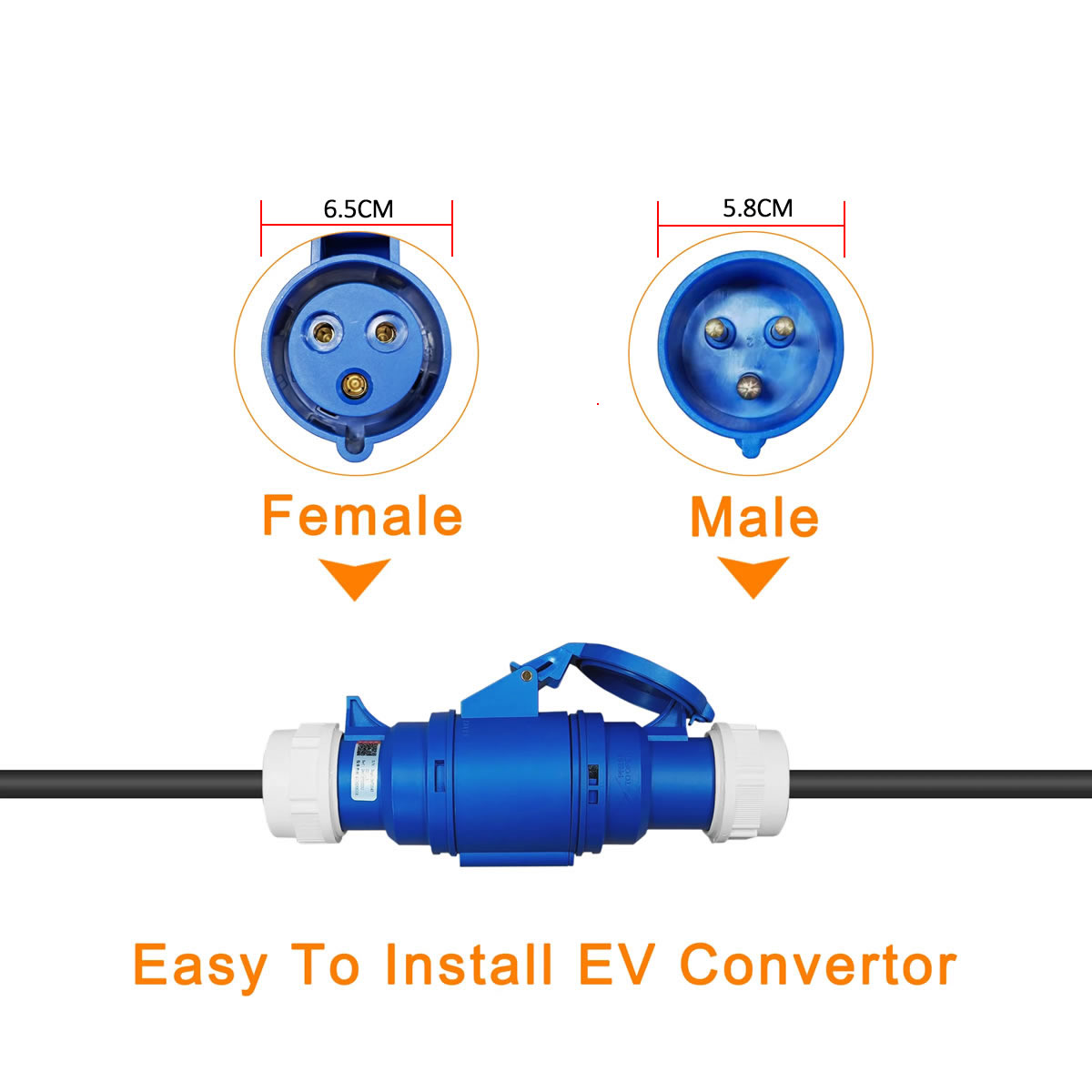 32A Blue CEE Socket to 16A EU  - Ev Charger Adapter 评论和价格