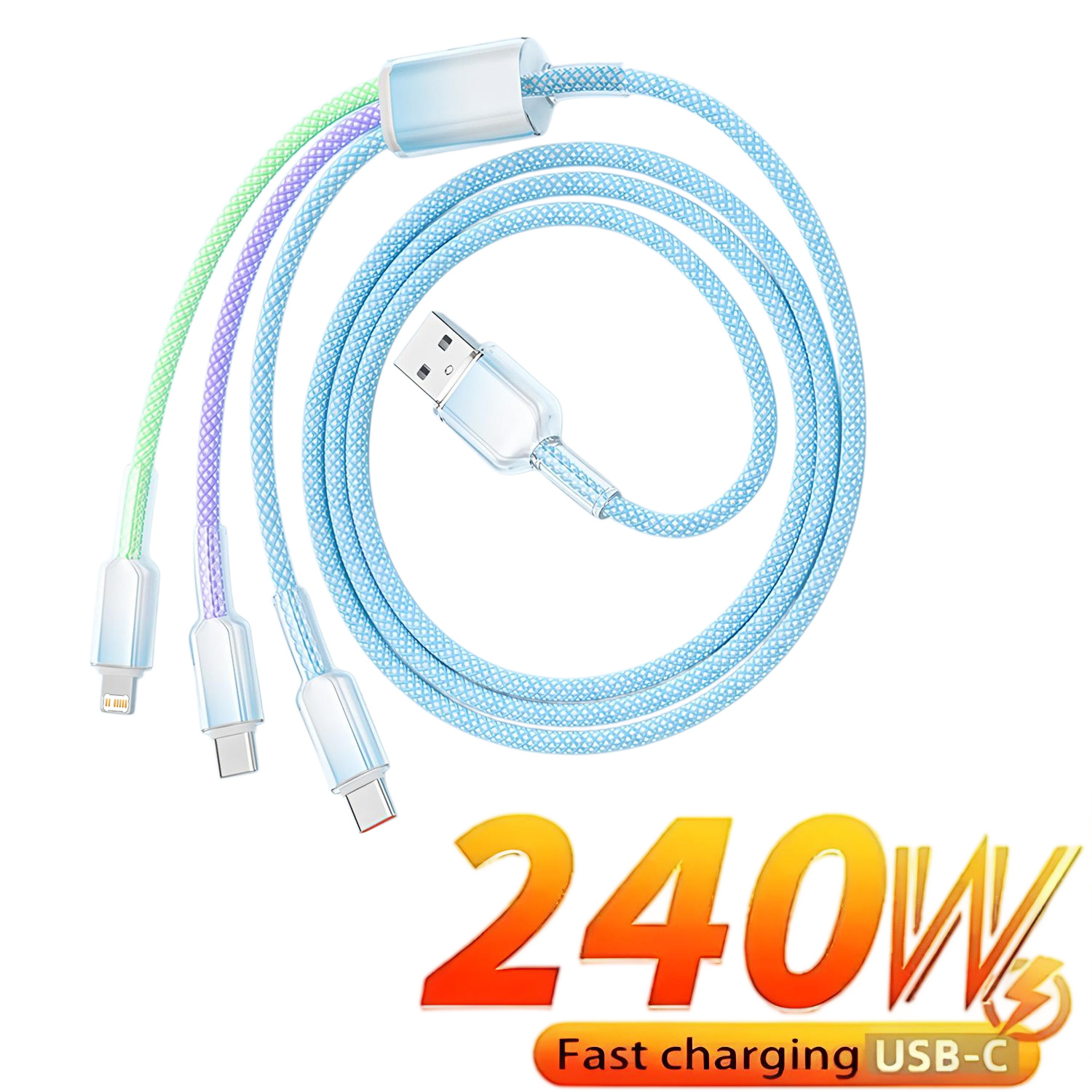 240W 5A USB-A to 2 Type-C Fast - Type 2 Charger 评论和价格